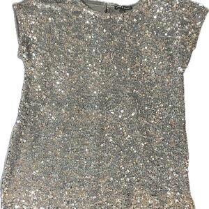 Cable & Gauge Silver Blouse with Sequin Style